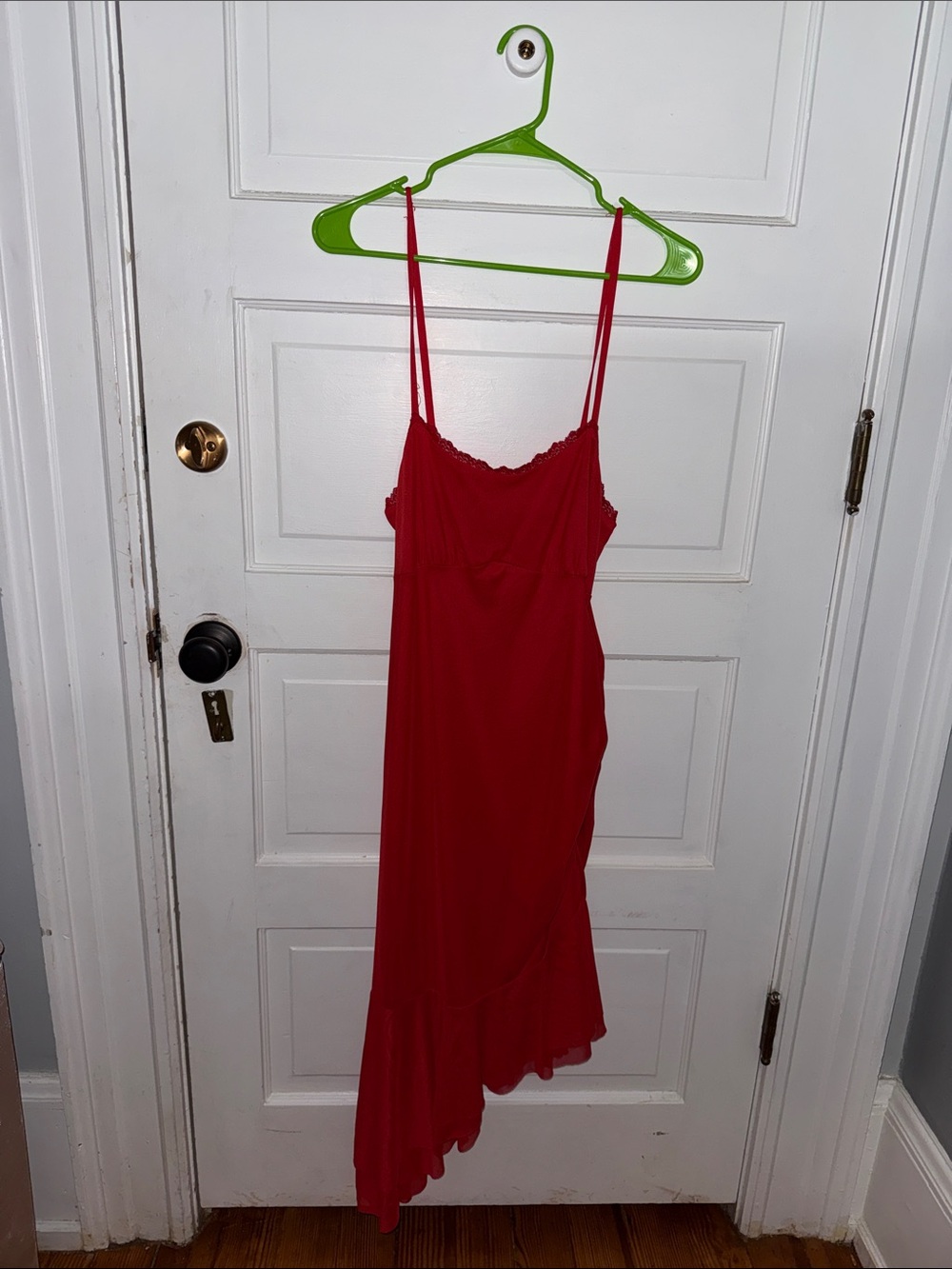 wild fable Red Asymmetrical Slip Maxi Dress